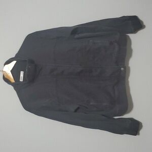 Sonoma jacket women's size xl black snap old school look hidden zipper elastic